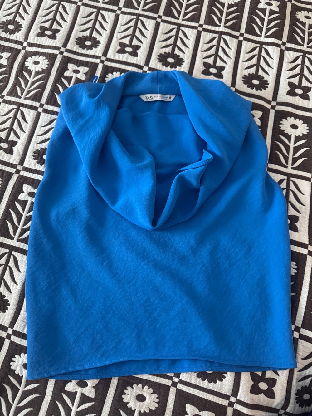 Zara | Cowl Neck Top in Vibrant Blue